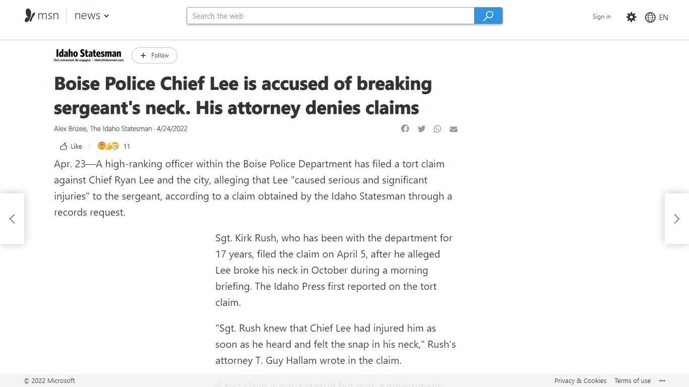 Boise Police Chief Lee is accused of breaking sergeant's neck. His ...